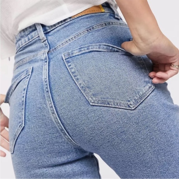 ASOS Denim Jeans High Rise High Waist Raw Hem Strech Size 30 - Picture 9 of 12